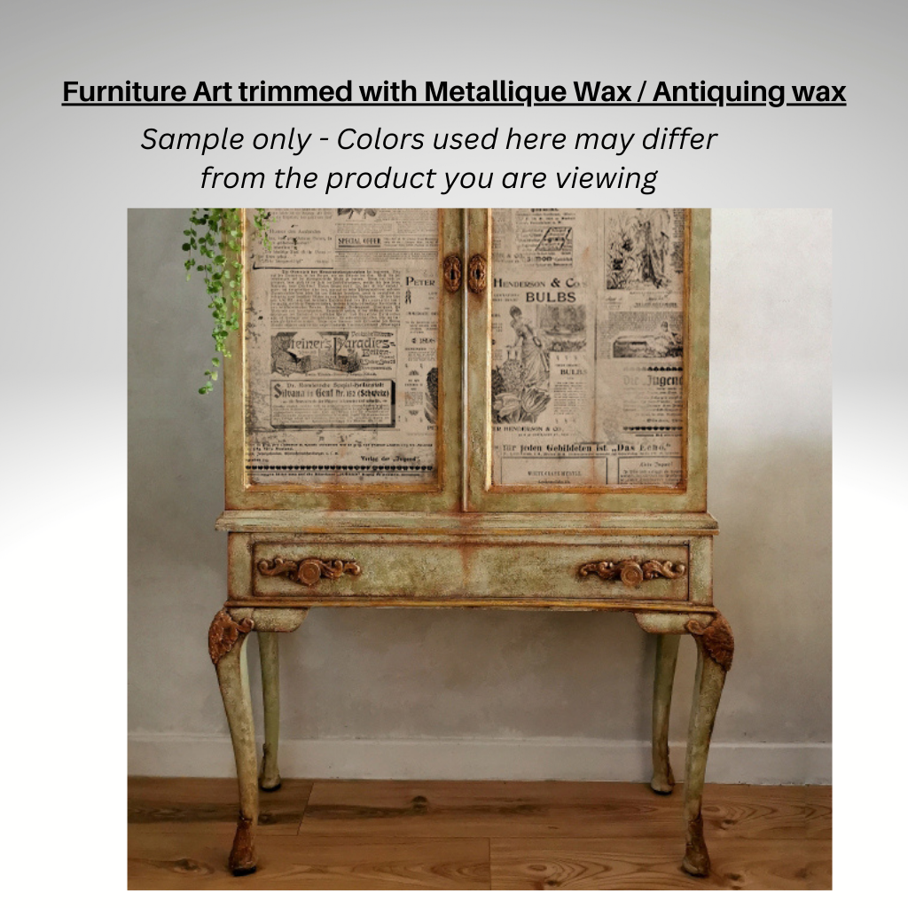 Mohogany Finnabair Art Alchemy Antiquing Wax - 1 tube .68 oz. This antiquing paste wax adds a beautiful & natural looking stain to furniture upcycle & home décor