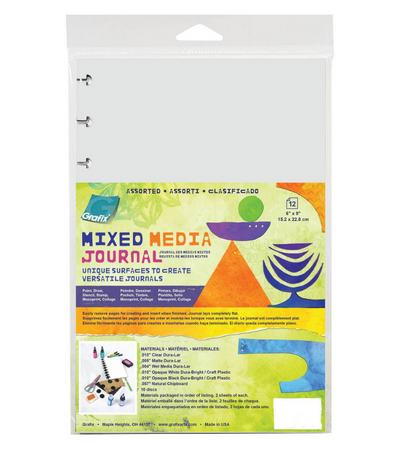 Grafix Assorted Mixed Media Journal W/Discs 6 inchx9 inch-12 Sheets