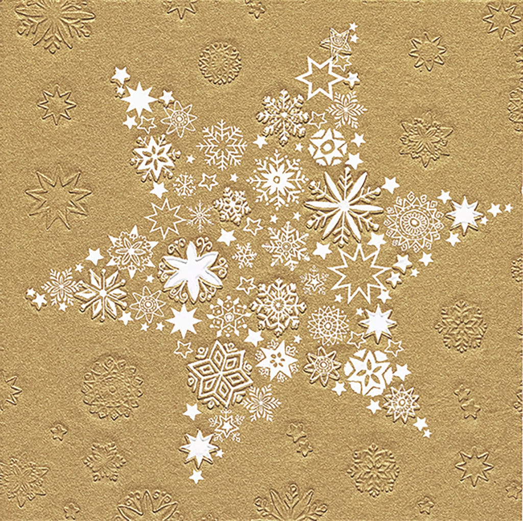 These My Xmas Star Gold Crystals Decoupage Paper Napkins are exceptional quality. Imported from Europe. 3-ply. Ideal for Decoupage Crafting, DIY 