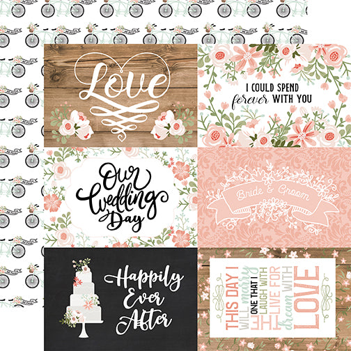 Our Wedding Love Echo Park Journaling Card, Seasonal Collection - 12"x12" Double-Sided Scrapbooking Cardstock