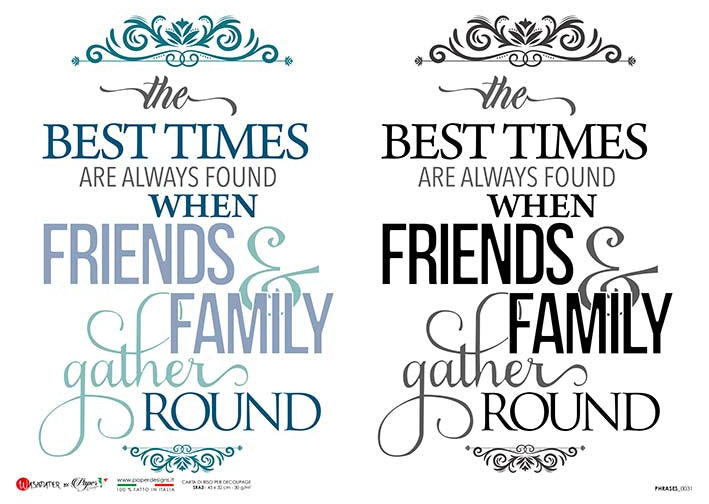 Shop Phrases Friends & Family Rice Paper for Decoupage, Scrapbook, Mixed Media