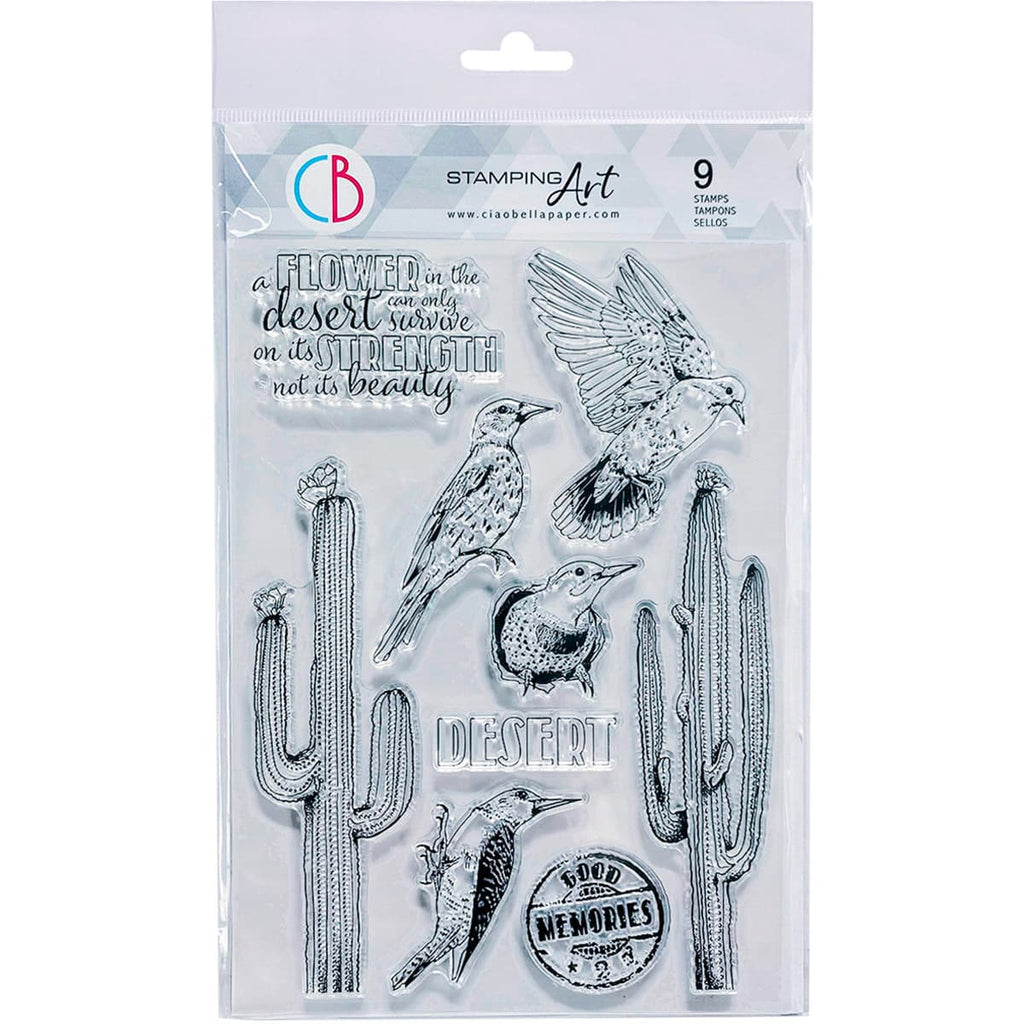 Shop Saguaros Desert Birds and Cactus Ciao Bella clear high quality Photopolymer Stamps