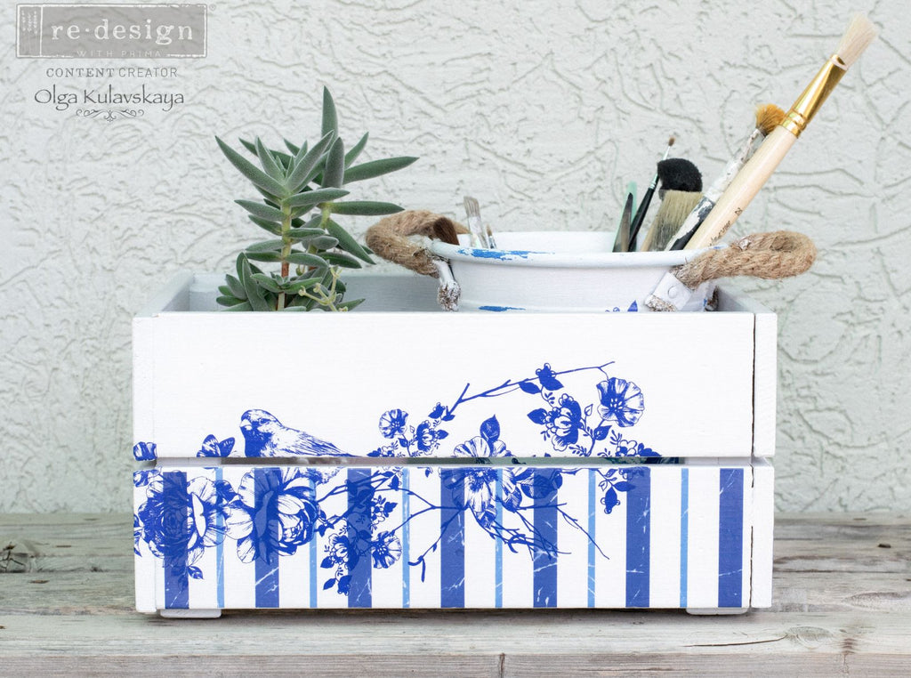 Shop Peaceful Flight Floral with Blue Birds ReDesign with Prima Rub on Transfer