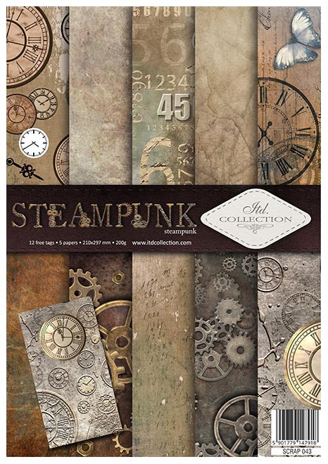 Vintage Pink Grunge Steampunk Scrapbook Background Papers Digital Design
