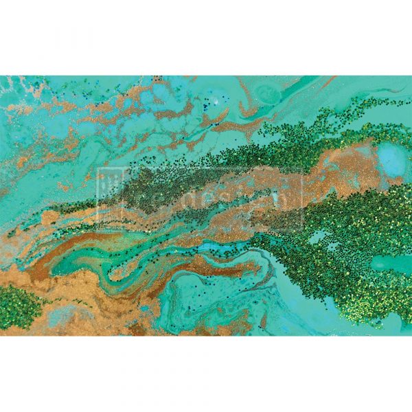 Patina copper and turquois swirl, ReDesign with Prima Décor Tissue Paper for Decoupage