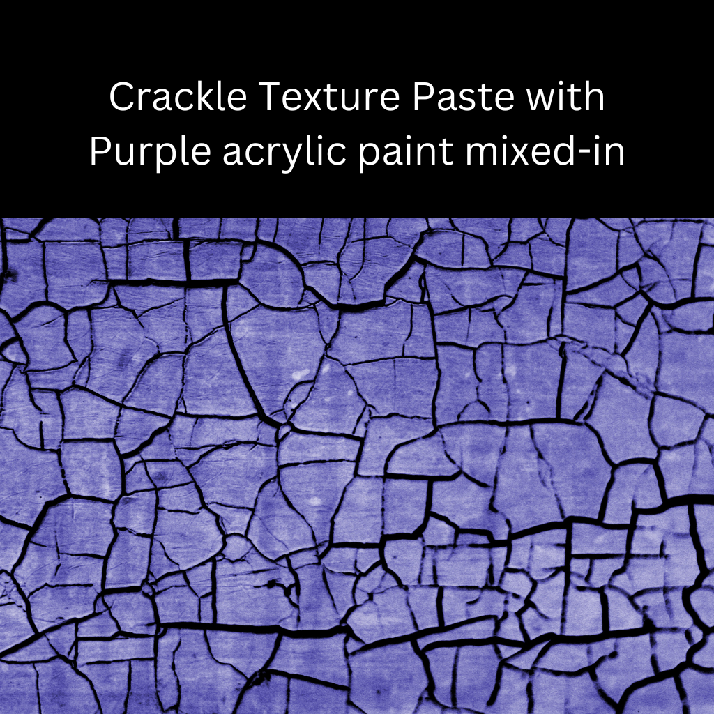Purple background sample - Ranger Texture Paste 4oz - Opaque Crackle Texture Paste is an artist quality paste ideal for layering and creating three-dimensional crackle effects on surfaces.