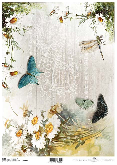 2 Sheets Italy Rice Paper Decoupage Vintage Butterfly Butterflies Ephemera  Collage RCP-AN-122 X2 