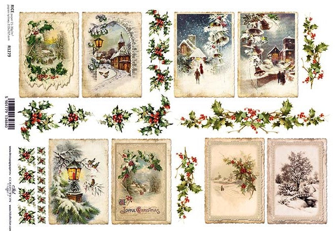 Shop Vintage Christmas  ITD Collection Christmas Rice Paper for Crafting, Scrapbooking, Journaling, Cardmaking
