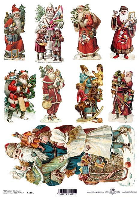 Shop Vintage Santa ITD Collection Rice Paper for Crafting, Scrapbooking, Journaling, Cardmaking