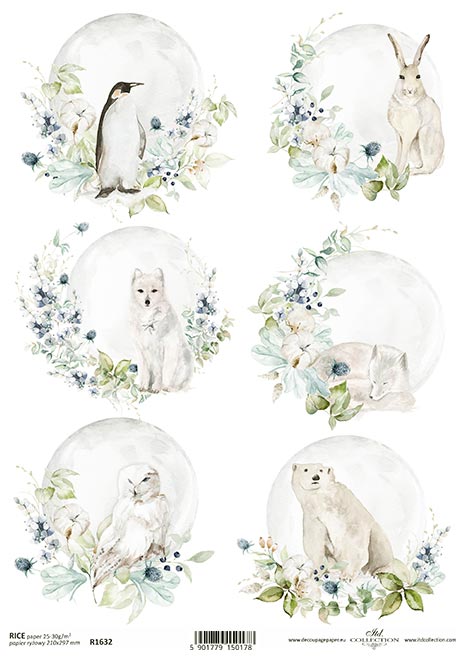 Shop Arctic Polar Animals Wildlife ITD Collection Rice Paper for Crafting, Scrapbooking, Journaling, Cardmaking