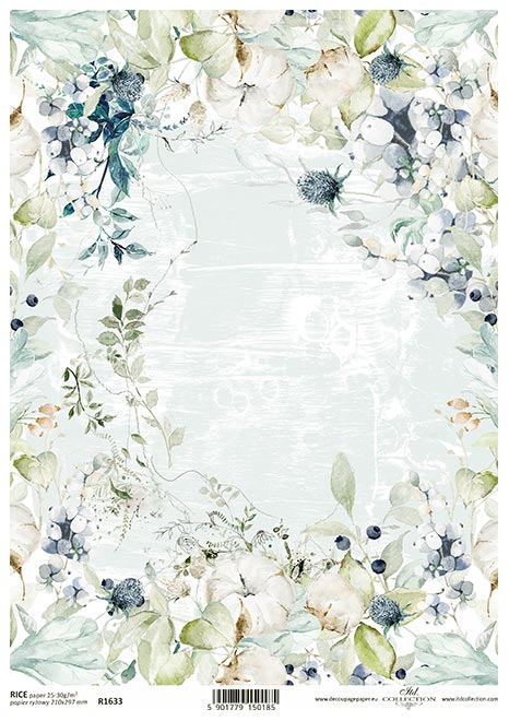 Shop Blue and White Flowers ITD Collection Rice Paper for Crafting, Scrapbooking, Journaling, Cardmaking