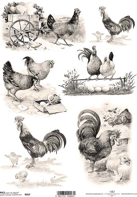 Shop Roosters ITD Collection Rice Paper for Crafting, Scrapbooking, Journaling, Cardmaking