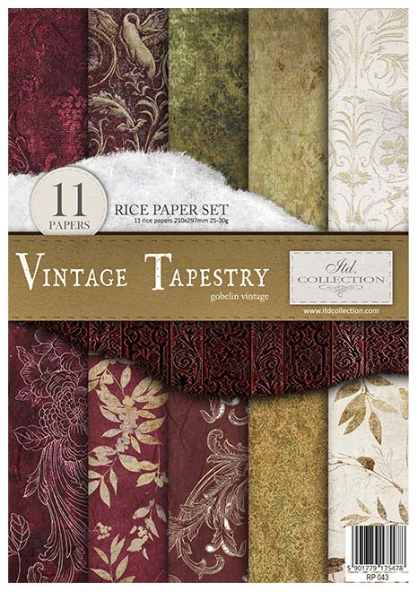 Vintage tapestry. A4 Rice Paper by ITD Collection. Exquisite Quality. Thin yet durable. Imported from Europe. Beautiful colors & patterns. Decorative fibers and ink colors