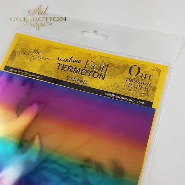 ITD Collection - Termoton Foil Sheets 6"x6" 5/Pkg - Rainbow Metallic. Add shimmer and shine to any project. This pack of 10 sheets can add a metallic element to your projects with or without the use of hot foiling