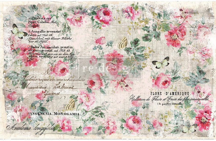 Redesign with Prima Decoupage Rice Paper | Floral Sweetness