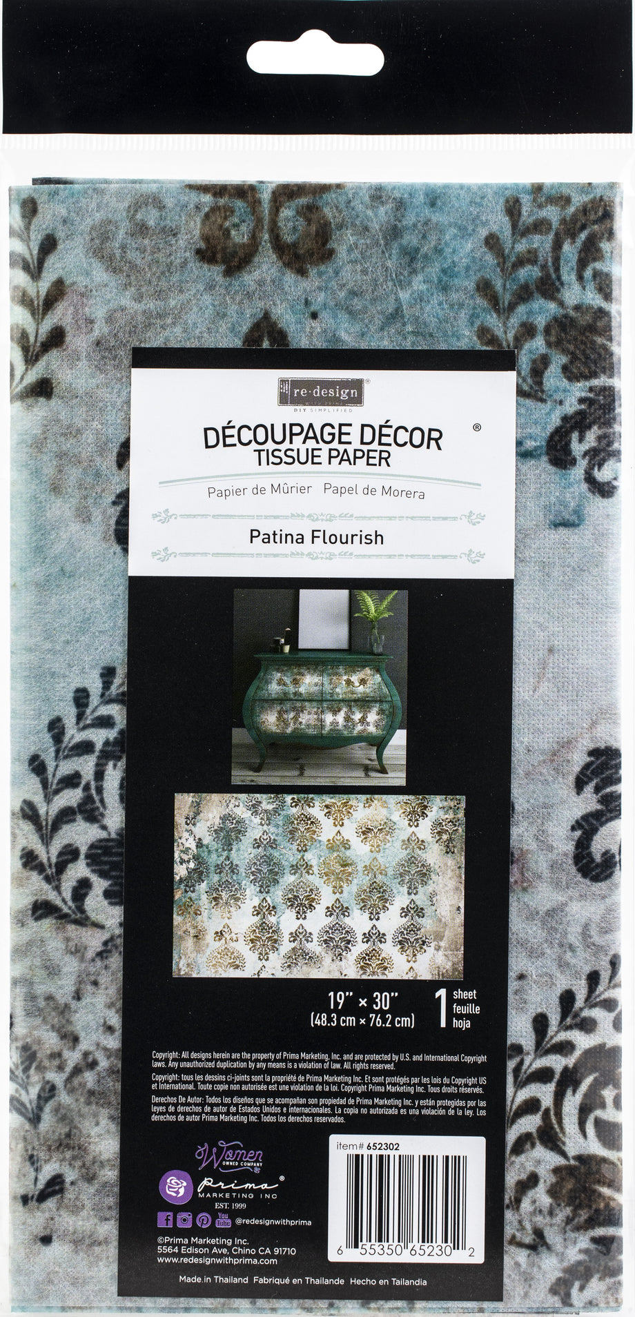 Re-Design - Decoupage Decor Tissue Paper - Patina Flourish