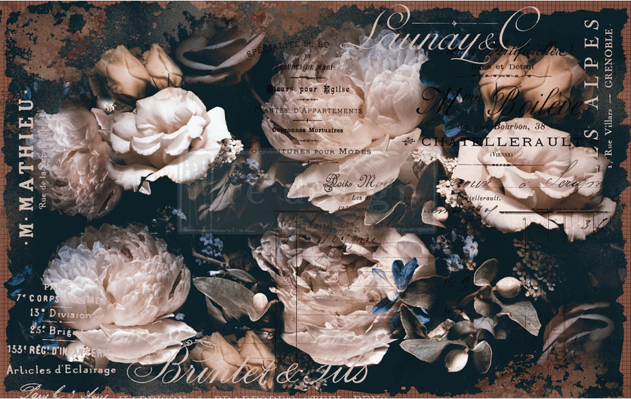 Floral Wallpaper - Tissue Decoupage Paper - ReDesign with Prima