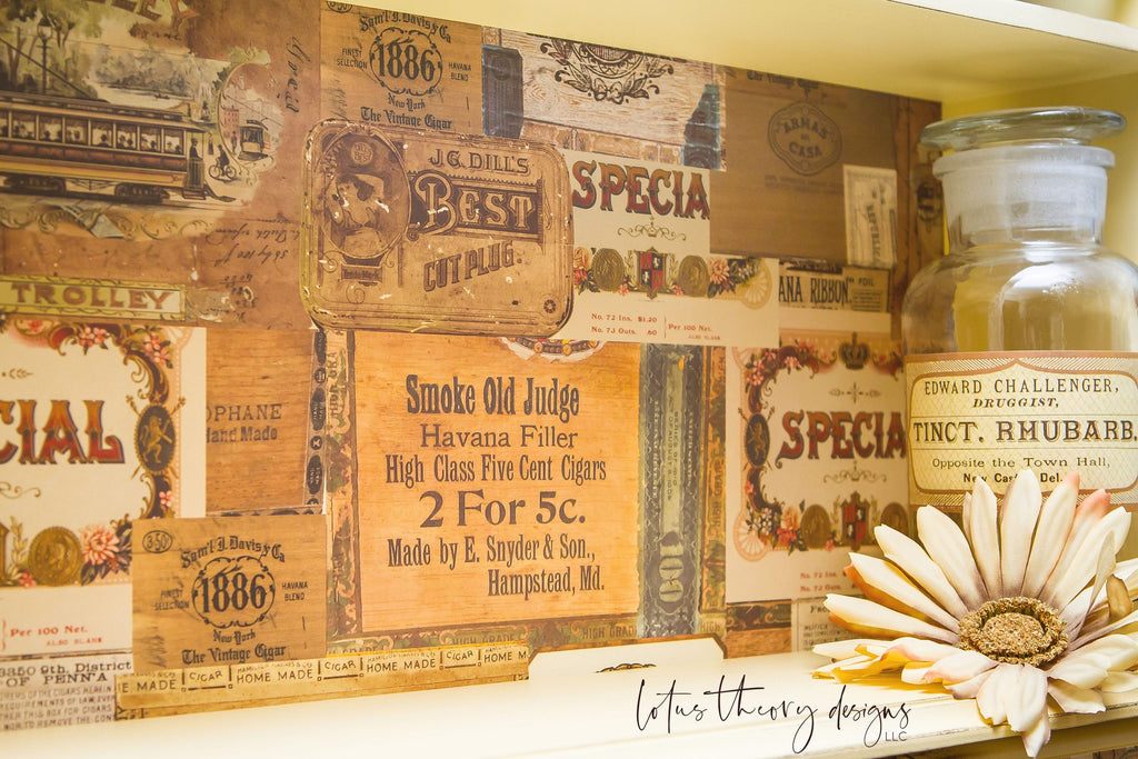Shop Vintage Cigar Box Floral ReDesign with Prima Rub on Transfer
