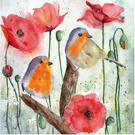 Shop Red Robin and Poppy Decoupage Paper Napkins are of exceptional quality and imported from Europe. Ideal for Decoupage Crafting, DIY craft projects, Scrapbooking, Mixed Media, Art Journaling