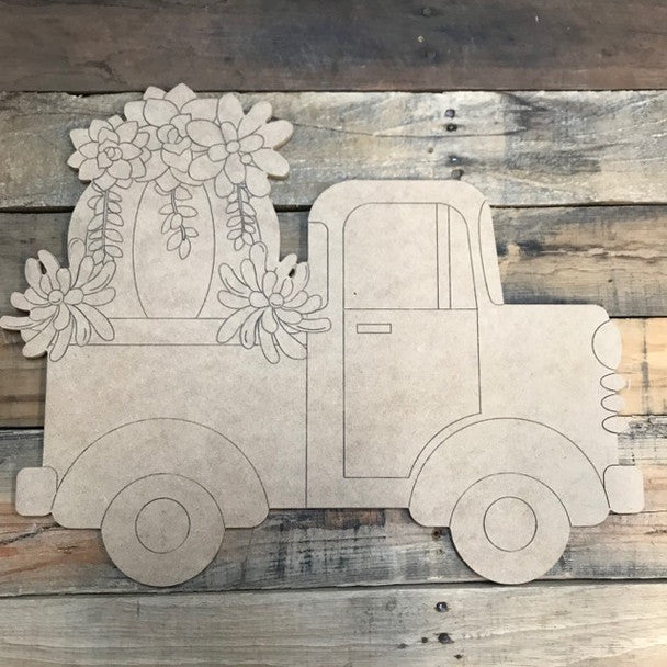 Succulents in Pumpkin Truck - Wood Shape 10" Find top quality MDF wood craft cut outs for decoupage. Wooden shapes make great home décor projects