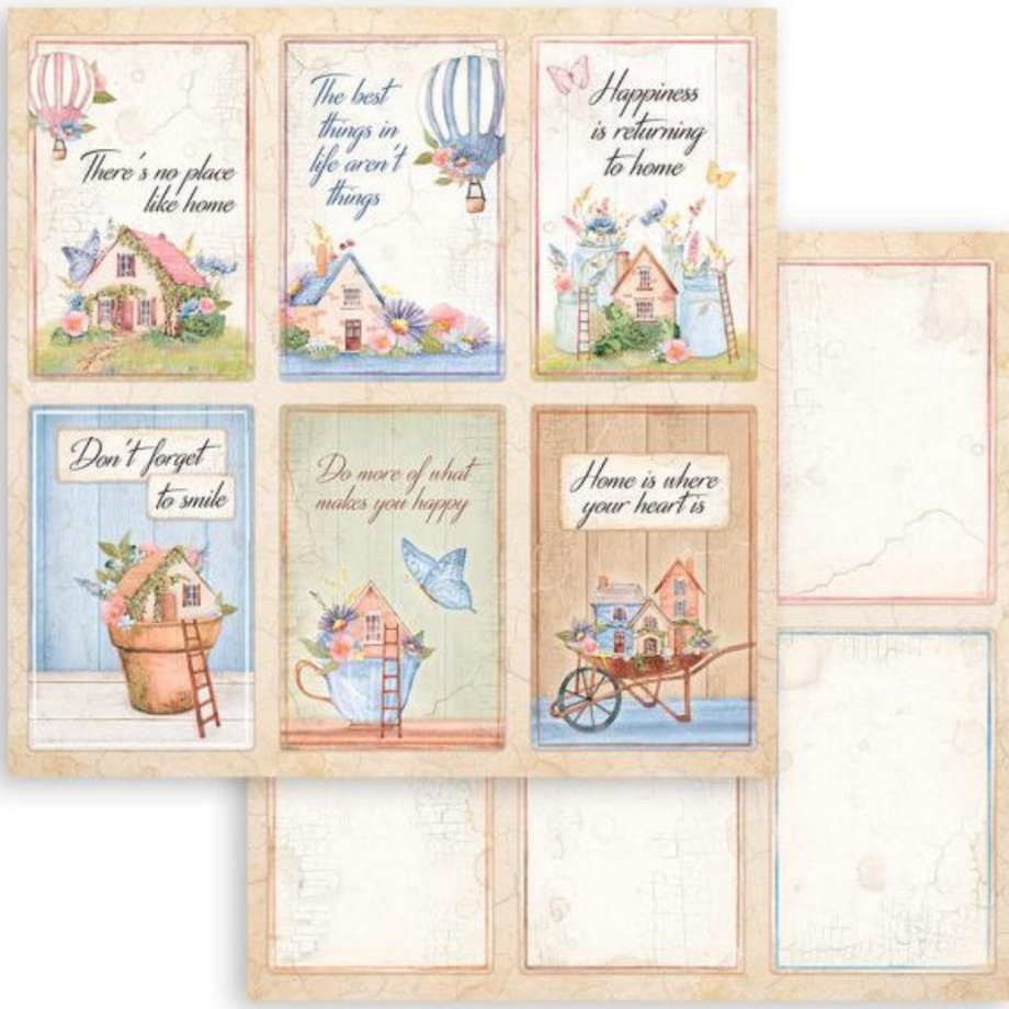 Create Happiness Cards Stamperia 12x12 Cardstock Scrapbook Paper –  Decoupage Napkins.Com