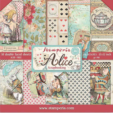Stamperia Double-Sided Paper Pad 12x12 10/Pkg-Alice, 10 Designs/1 Each