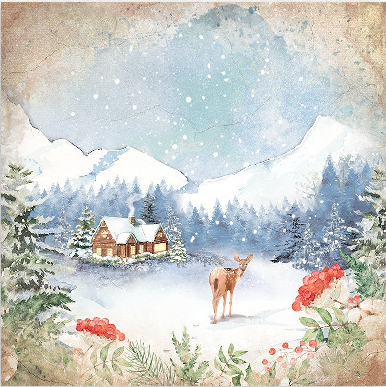 Beautiful Home for the Holidays Stamperia Scrapbooking Paper Set. These beautiful high quality papers by Stamperia are themed sets with coordinating designs