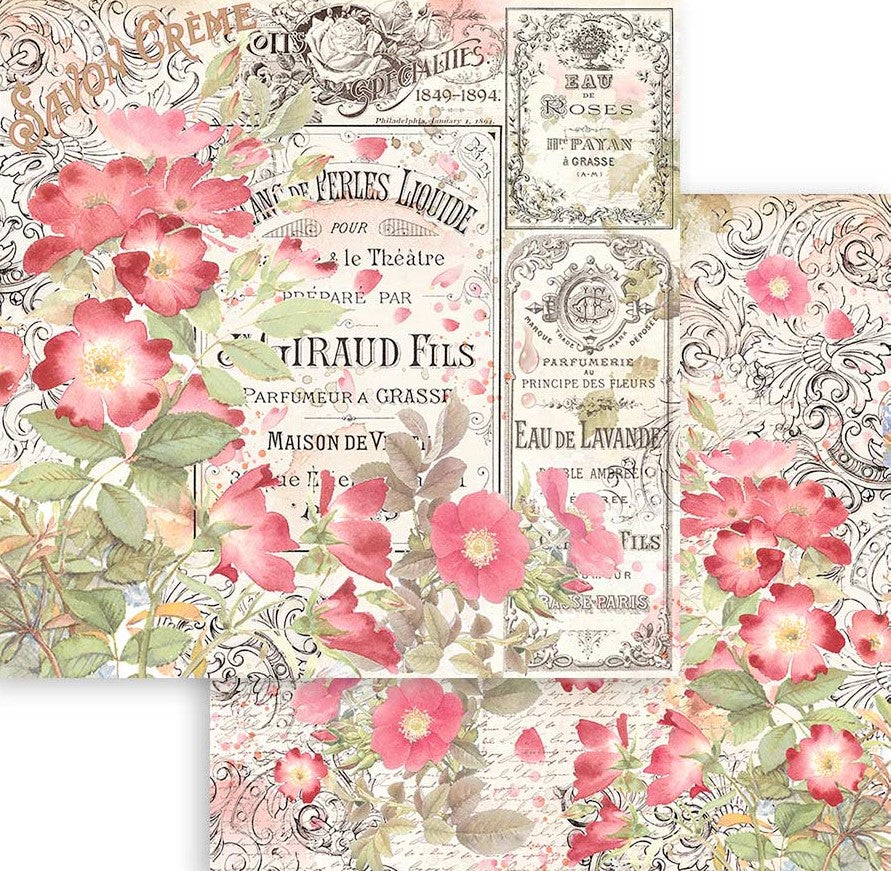 Stamperia Rose Parfum 12 x 12 Paper Pad