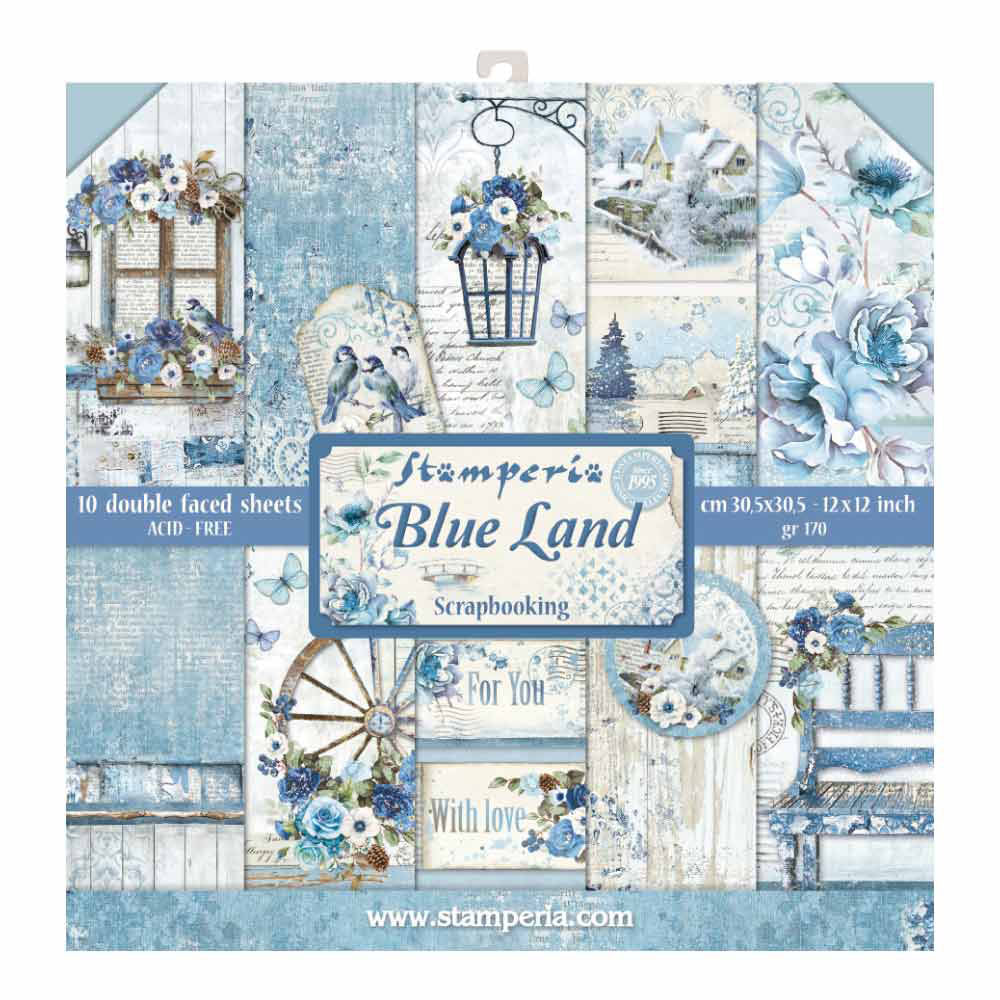 Stamperia 12 Scrapbook Paper Pad Blue Land – Ninnys Napkins
