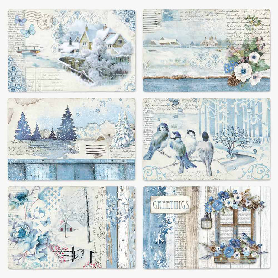 Stamperia 12x12 Blue Land Cardstock Double Sided Cardstock 12x12 Cardstock  Blue Land Cardstock Christmas Card Stock 23-107 
