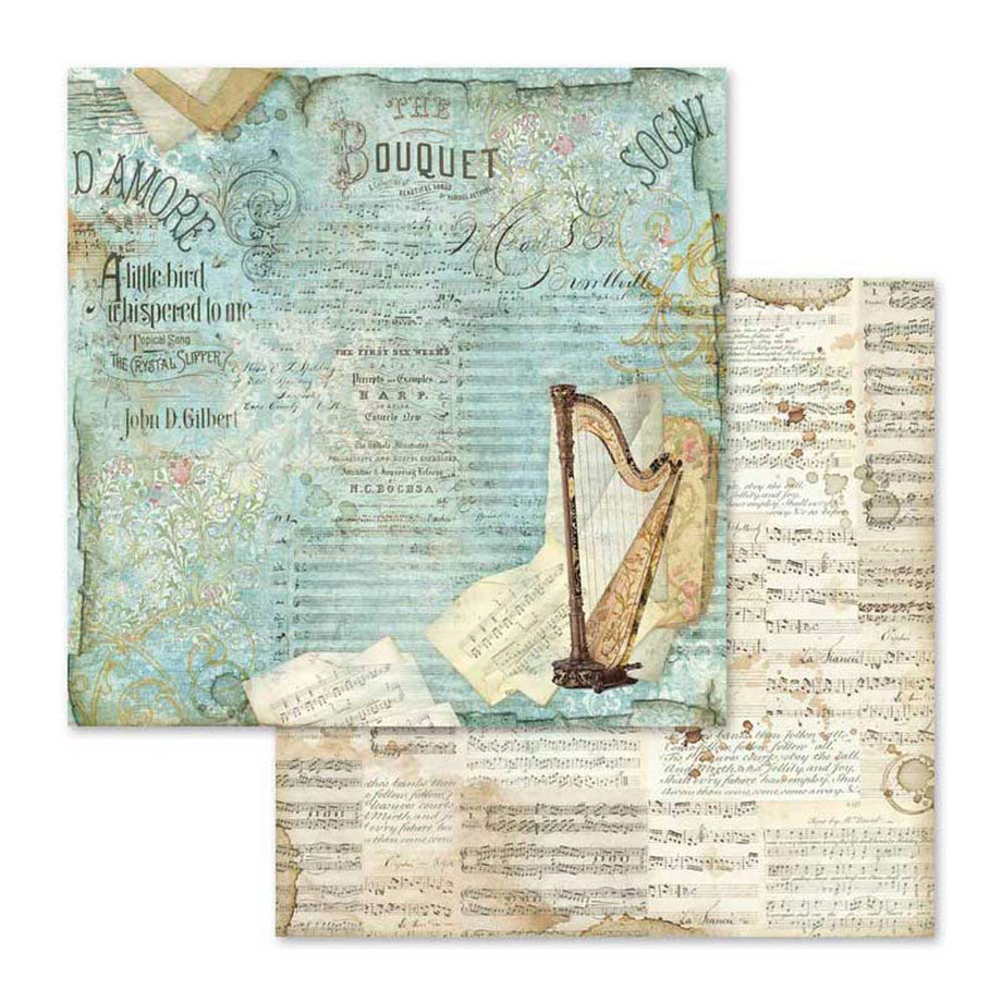 Stamperia Music 12x12 Paper Pad Stamperia Music Collection 