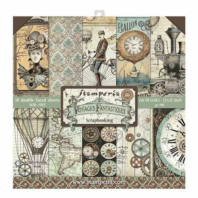 Shop Stamperia Voyages Fantastiques Scrapbooking Paper for Journaling, Decoupage, Mixed Media