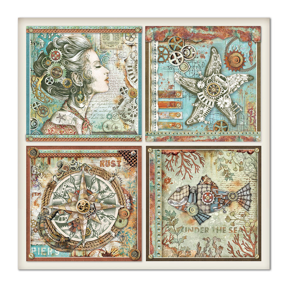 Stamperia Scrapbooking Sea World - 12 x 12 Paper Pad – Decoupage Napkins.Com