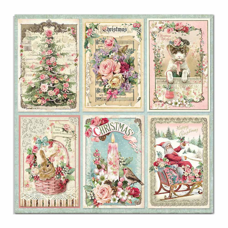 Stamperia Pink Christmas - 12x12 Paper Pad SBBL73