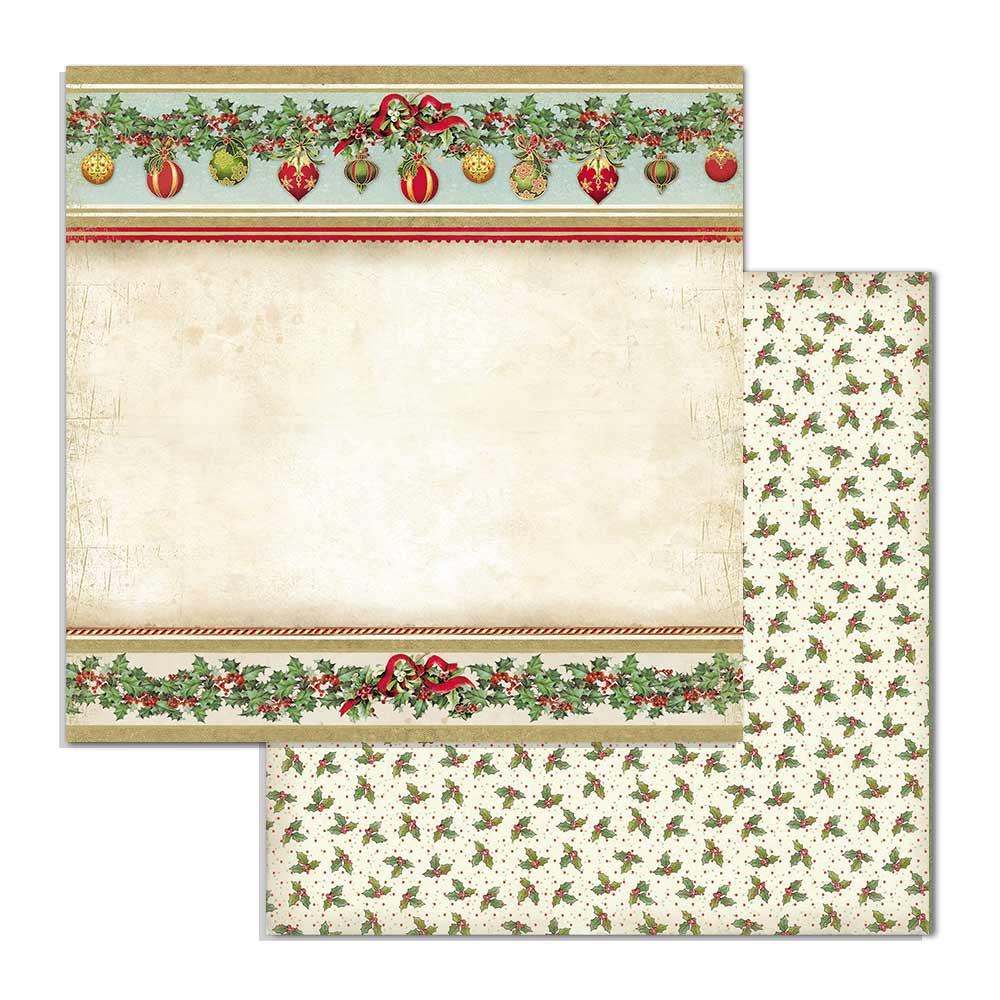 Classic Christmas Stamperia Scrapbooking Cardstock Paper Set.  12x12 inch Pad. These beautiful high quality papers by Stamperia are themed sets with coordinating designs