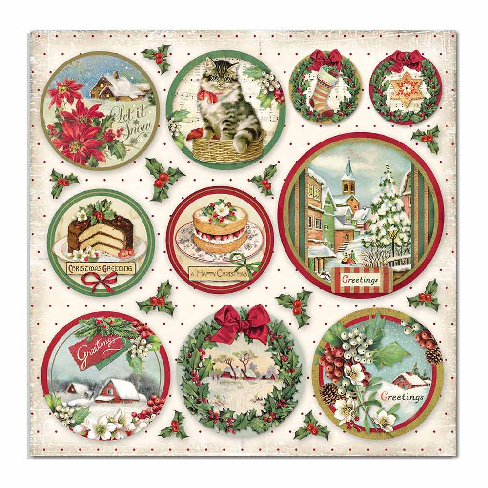 Simple Vintage Christmas Lodge Chipboard Stickers 6X12 – Decoupage  Napkins.Com