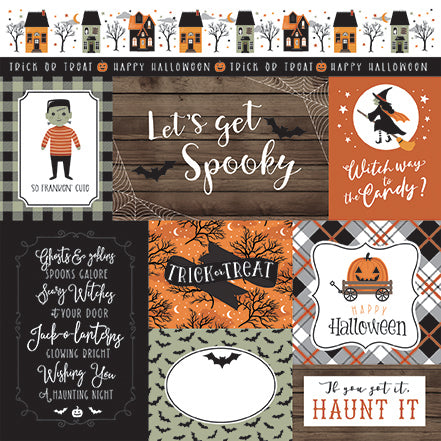 Echo Park Journaling Card, Spooky Collection - 12"x12" Double-Sided Scrapbooking Cardstock. Start your project off right with the perfect paper for Greeting Cards, Scrapbook Pages