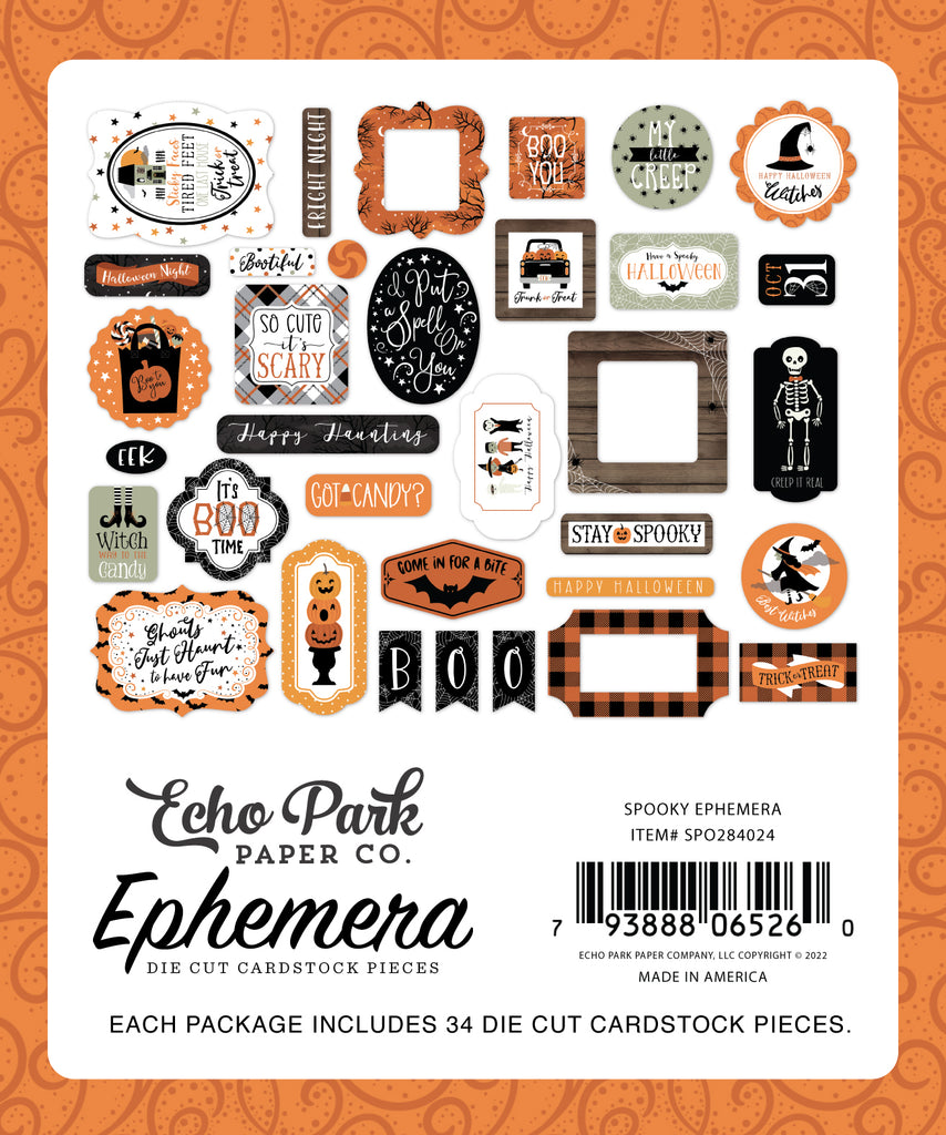 Shop Carta Bella Halloween Spooky Ephemera Die Cuts. Have fun embellishing your next Scrapbooking, Journaling, Cardmaking or other DIY craft project