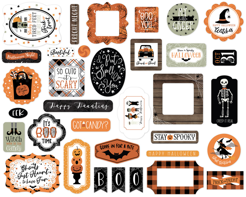 Shop Carta Bella Halloween Spooky Ephemera Die Cuts. Have fun embellishing your next Scrapbooking, Journaling, Cardmaking or other DIY craft project