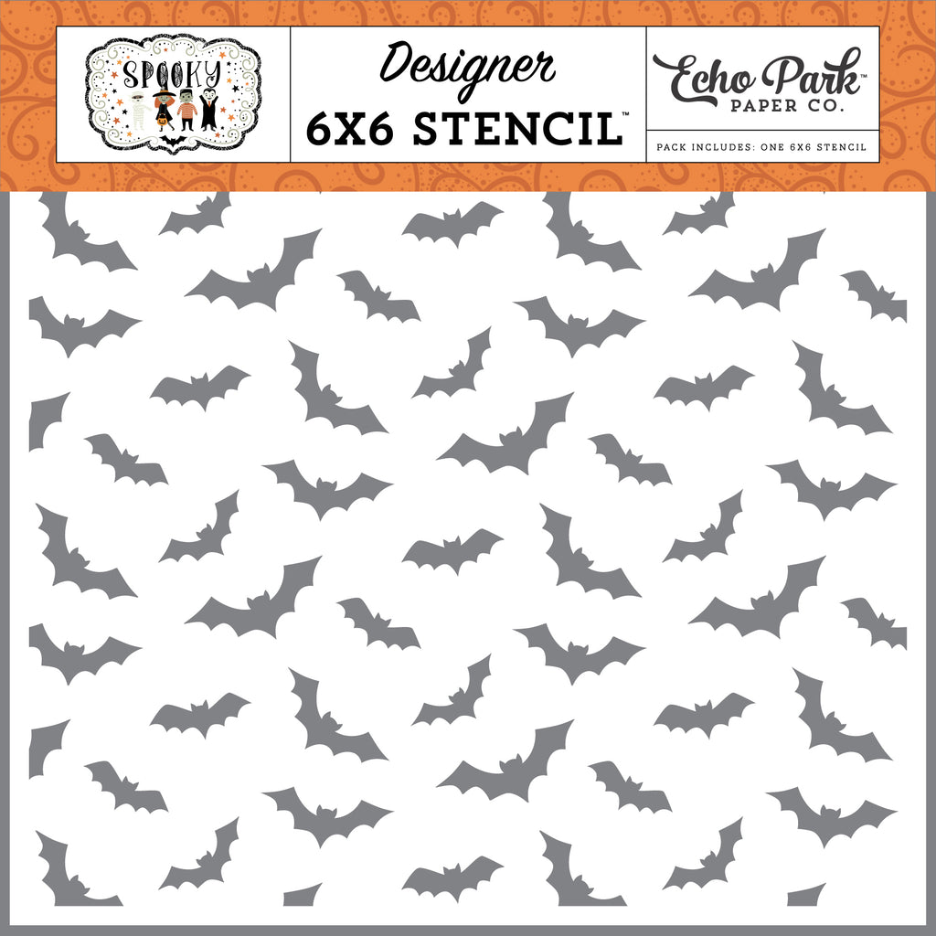 Echo Park Bats About You Halloween Stencils are perfect for using on mixed media, card making, scrapbooking, textile art and so much more