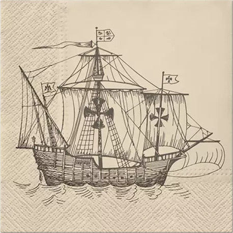 These Sailing Ship Decoupage Paper Napkins are exceptional quality. Imported from Europe. Ideal for Decoupage Crafting, DIY craft projects, Scrapbooking, Mixed Media, Art Journaling