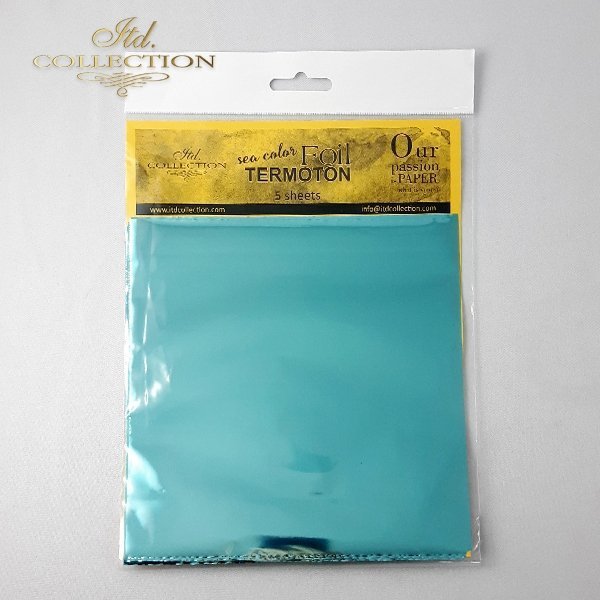 ITD Collection - Termoton Foil Sheets 6"x6" 5/Pkg - Sea Color Metallic. Add shimmer and shine to any project. This pack of 10 sheets can add a metallic element to your projects with or without the use of hot foiling