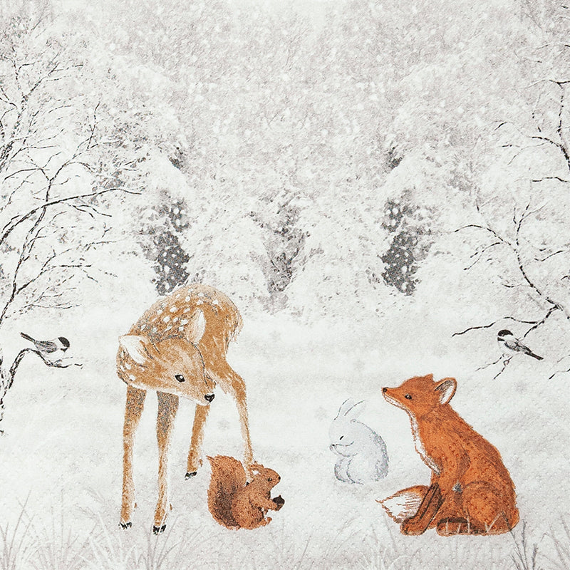 These Sweet Forest Christmas Decoupage Paper Napkins are Imported from Europe. Ideal for Decoupage Crafting