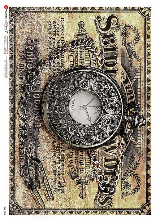 Victorian age watch European Paper Designs Italy Rice Paper is of exquisite Quality for Decoupage art