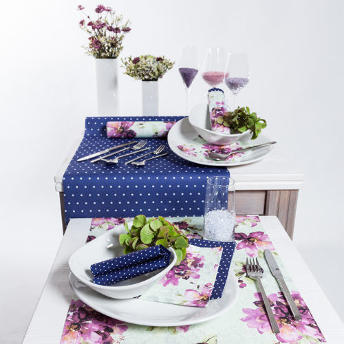 These Ofelia floral luxury Airlaid Table Runners are of Premium quality and imported from Europe. Fabric like feel boasting beautiful, vibrant colors. Impress your guests at themed dinner gatherings