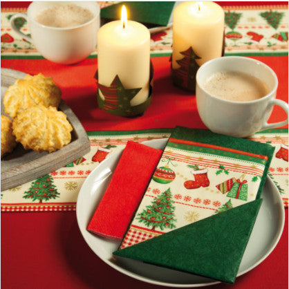 These Traditional Christmas luxury Airlaid Table Runners are of Premium quality and imported from Europe. Fabric like feel boasting beautiful, vibrant colors. Impress your guests at themed dinner gatherings