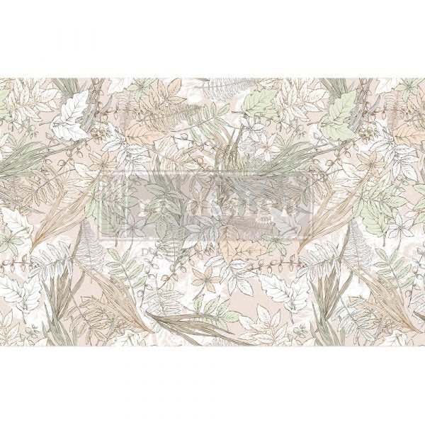 Beige and green leafy pattern, ReDesign with Prima Décor Tissue Paper for Decoupage