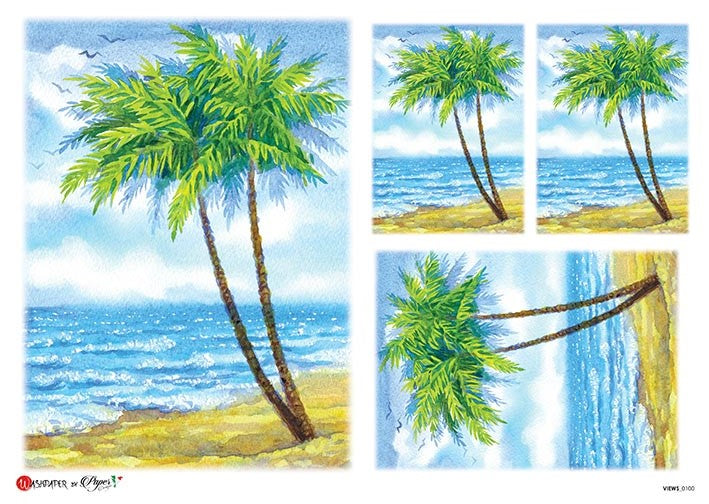 Palm Tree Trees Coconut Beach Scrapbooking Craft Stickers