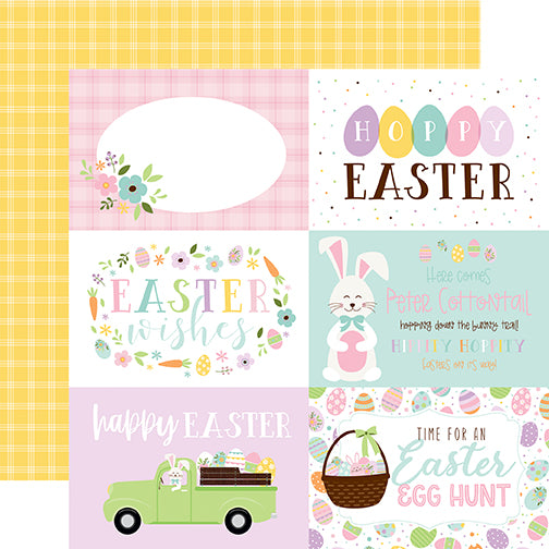 Easter Peter Cotton Tail Echo Park Journaling Card, Seasonal Collection - 12"x12" Double-Sided Scrapbooking Cardstock