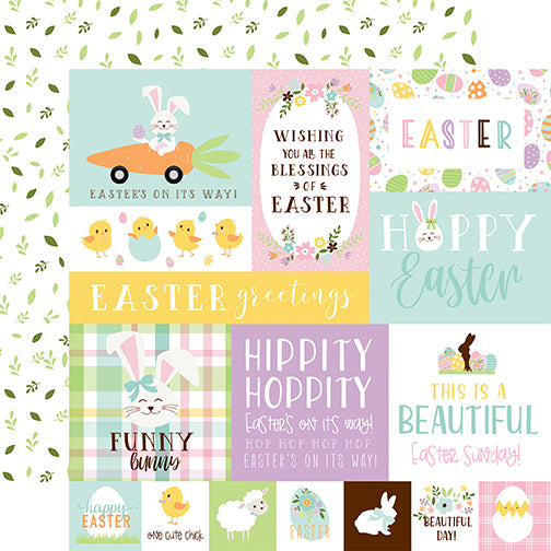 Easter Echo Park Journaling Card, Seasonal Collection - 12"x12" Double-Sided Scrapbooking Cardstock